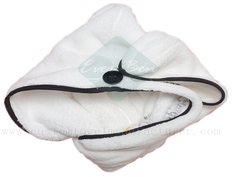 China Custom beauty cotton soft towel Factory Promotional Printing Microfiber Hair Dry Towel Turban Wrap Cap Supplier